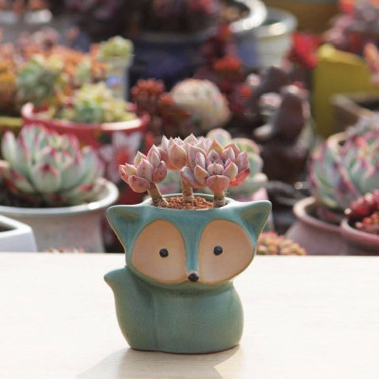 Ceramic Fleshy Flower Pot Succulent Thumb Pot Fox Flower Pot, Random Color Delivery (Without Plants), Fox Flower Pot