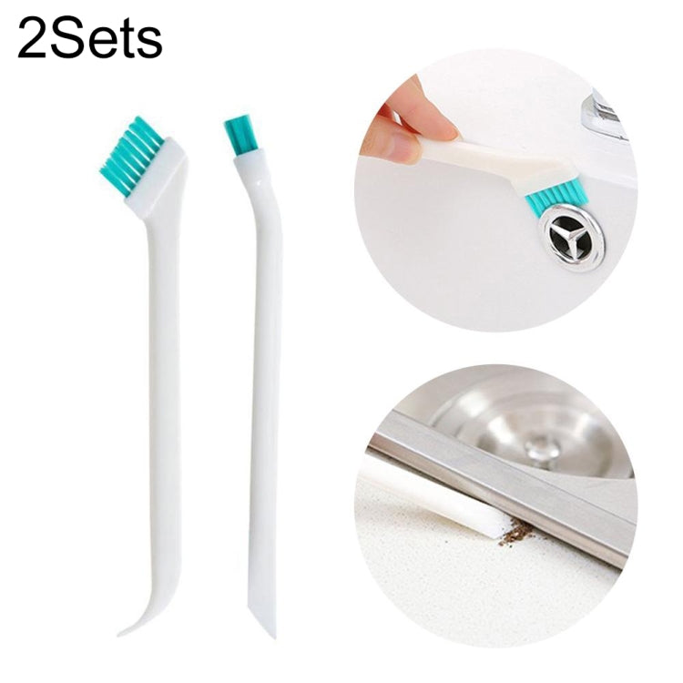 Bộ 2 bàn chải làm sạch khe cửa sổ cửa 2 trong 1 đầu đôi, bàn chải cốc có dao cạo đuôi, bộ 2 cái 2 trong 1