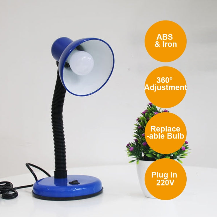Đèn bàn sắt cổ điển LED công tắc nút nhấn, đèn đọc sách bảo vệ mắt LED