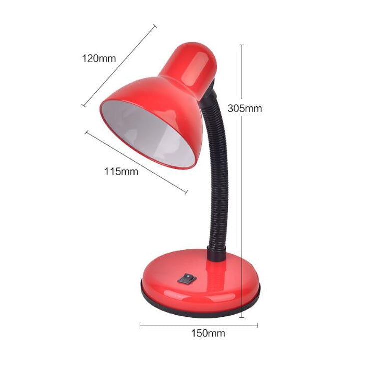 Đèn bàn sắt cổ điển LED công tắc nút nhấn, đèn đọc sách bảo vệ mắt LED