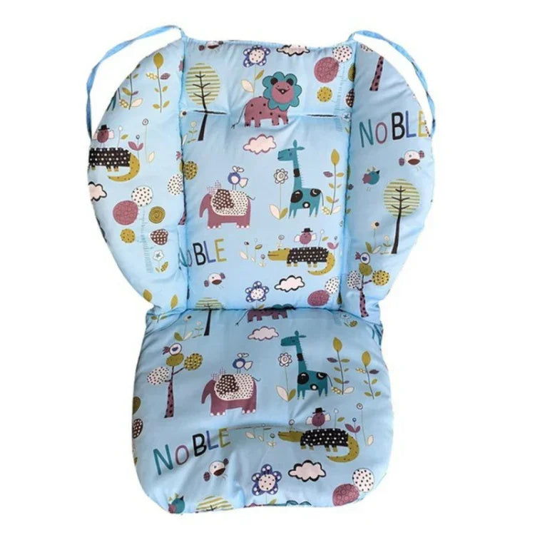 Đệm cotton xe đẩy em bé, đệm chống sốc đa năng, dày ấm cho ghế ăn trẻ sơ sinh mùa thu và đông, màu xanh động vật, xanh gấu, hồng gấu, xám cừu