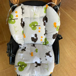 Đệm cotton xe đẩy em bé, đệm chống sốc đa năng, dày ấm cho ghế ăn trẻ sơ sinh mùa thu và đông, màu xanh động vật, xanh gấu, hồng gấu, xám cừu