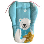 Đệm cotton xe đẩy em bé, đệm chống sốc đa năng, dày ấm cho ghế ăn trẻ sơ sinh mùa thu và đông, màu xanh động vật, xanh gấu, hồng gấu, xám cừu