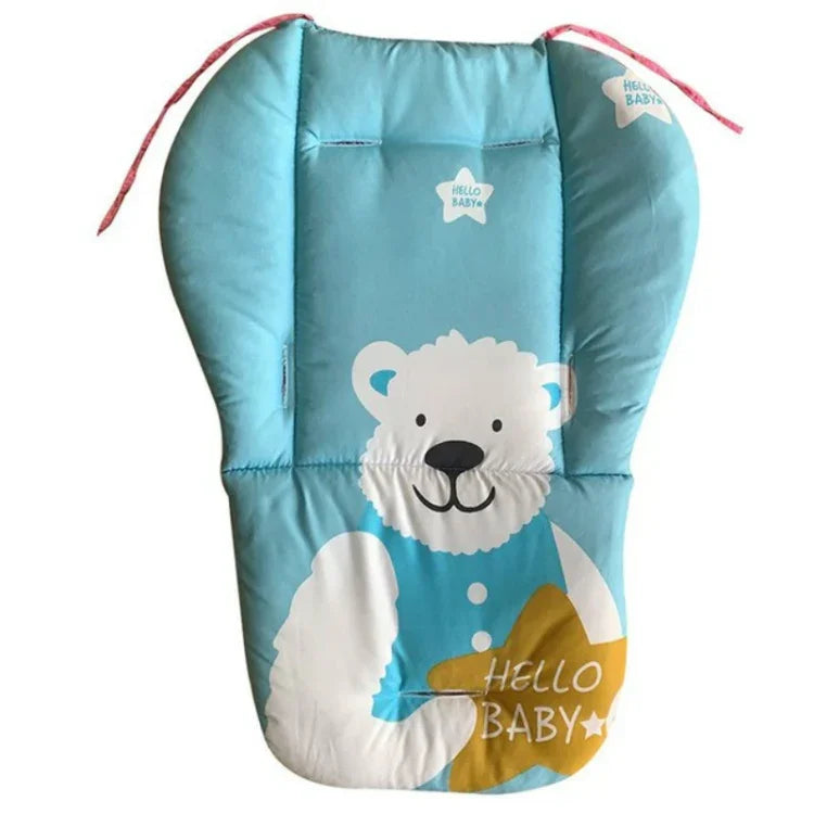 Đệm cotton xe đẩy em bé, đệm chống sốc đa năng, dày ấm cho ghế ăn trẻ sơ sinh mùa thu và đông, màu xanh động vật, xanh gấu, hồng gấu, xám cừu