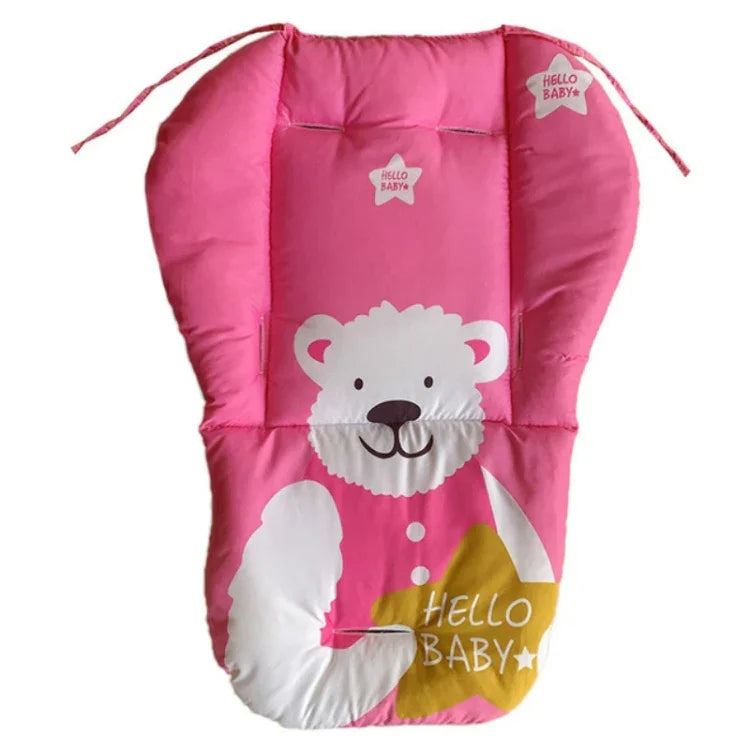 Đệm cotton xe đẩy em bé, đệm chống sốc đa năng, dày ấm cho ghế ăn trẻ sơ sinh mùa thu và đông, màu xanh động vật, xanh gấu, hồng gấu, xám cừu