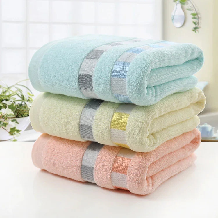 Khăn tắm vuông cotton trơn, bảo vệ môi trường tự nhiên, khăn tắm thêu, khăn gia đình