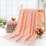 Khăn tắm vuông cotton trơn, bảo vệ môi trường tự nhiên, khăn tắm thêu, khăn gia đình