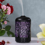 Metal Tree Air Humidifier Essential Oil Diffuser Mist Maker Colorful LED Lamp Diffuser Aromatherapy Air Purifier,, EU Plug