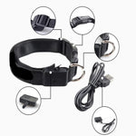 Dây dắt chó phát sáng LED sạc lại, họa tiết kẻ ca rô, vòng cổ cho chó nhỏ và trung bình, L, XL