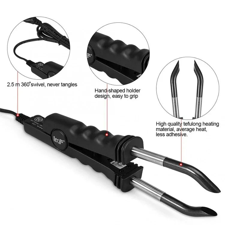 LOOF 100-240V Nano nối tóc liền mạch, nhiệt độ điều chỉnh, phích cắm EU