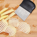 LsCook dao cưa thép không gỉ cắt khoai tây chiên Pháp, dao răng cưa, dụng cụ cắt hoa quả và rau củ, dao sóng, phụ kiện thiết bị nhà bếp, kiểu 3