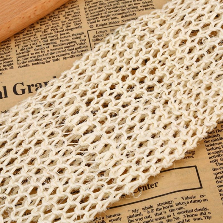 Khăn chà dài bằng sợi sisal tự nhiên có tay cầm, khăn lau tắm bằng sợi thực vật, khăn chà dài sisal
