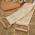 Khăn chà dài bằng sợi sisal tự nhiên có tay cầm, khăn lau tắm bằng sợi thực vật, khăn chà dài sisal
