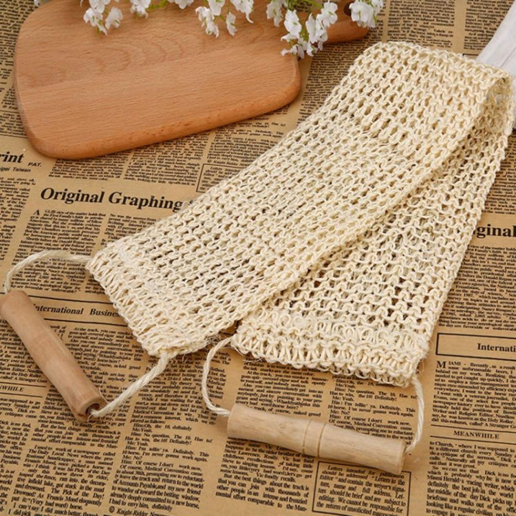 Khăn chà dài bằng sợi sisal tự nhiên có tay cầm, khăn lau tắm bằng sợi thực vật, khăn chà dài sisal