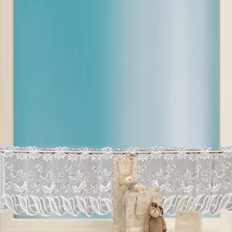 Rèm cà phê trắng trong suốt vải tuyn ren jacquard dệt kim xuyên thấu rèm phòng ngủ, rèm dưới, rèm trên, rèm trên và dưới