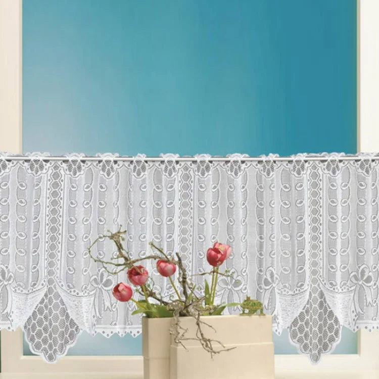 Rèm cà phê trắng trong suốt vải tuyn ren jacquard dệt kim xuyên thấu rèm phòng ngủ, rèm dưới, rèm trên, rèm trên và dưới