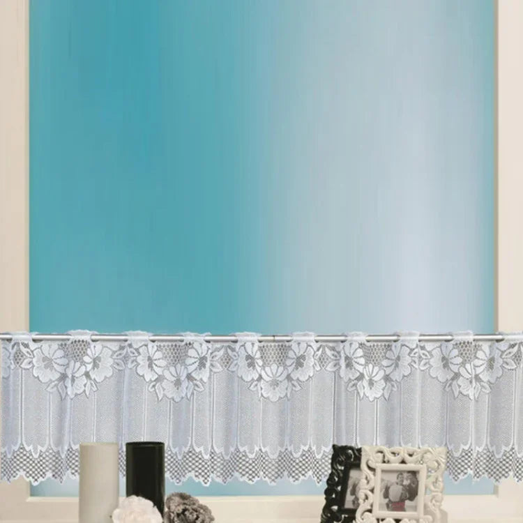 Rèm cà phê trắng trong suốt vải tuyn ren jacquard dệt kim xuyên thấu rèm phòng ngủ, rèm dưới, rèm trên, rèm trên và dưới