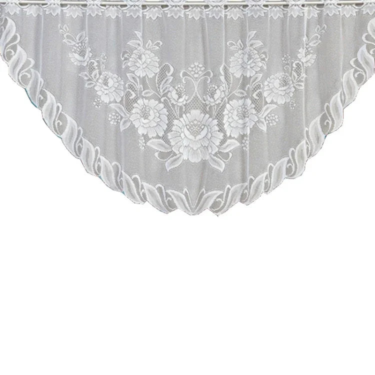 Rèm cà phê trắng trong suốt vải tuyn ren jacquard dệt kim xuyên thấu rèm phòng ngủ, rèm dưới, rèm trên, rèm trên và dưới