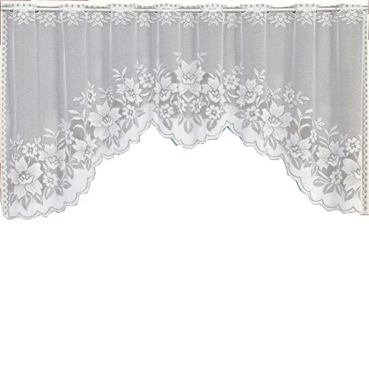 Rèm cà phê trắng trong suốt vải tuyn ren jacquard dệt kim xuyên thấu rèm phòng ngủ, rèm dưới, rèm trên, rèm trên và dưới