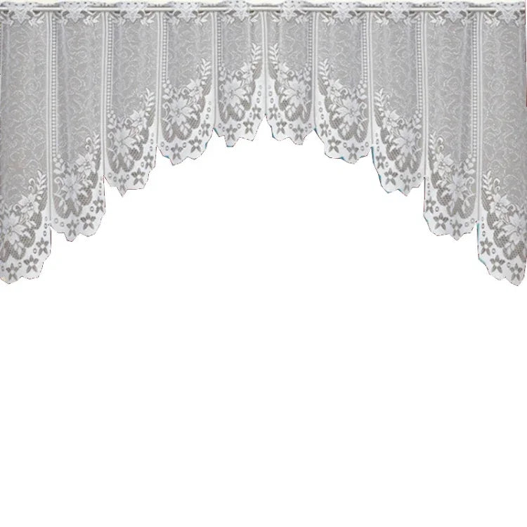 Rèm cà phê trắng trong suốt vải tuyn ren jacquard dệt kim xuyên thấu rèm phòng ngủ, rèm dưới, rèm trên, rèm trên và dưới