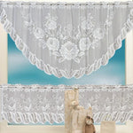 Rèm cà phê trắng trong suốt vải tuyn ren jacquard dệt kim xuyên thấu rèm phòng ngủ, rèm dưới, rèm trên, rèm trên và dưới