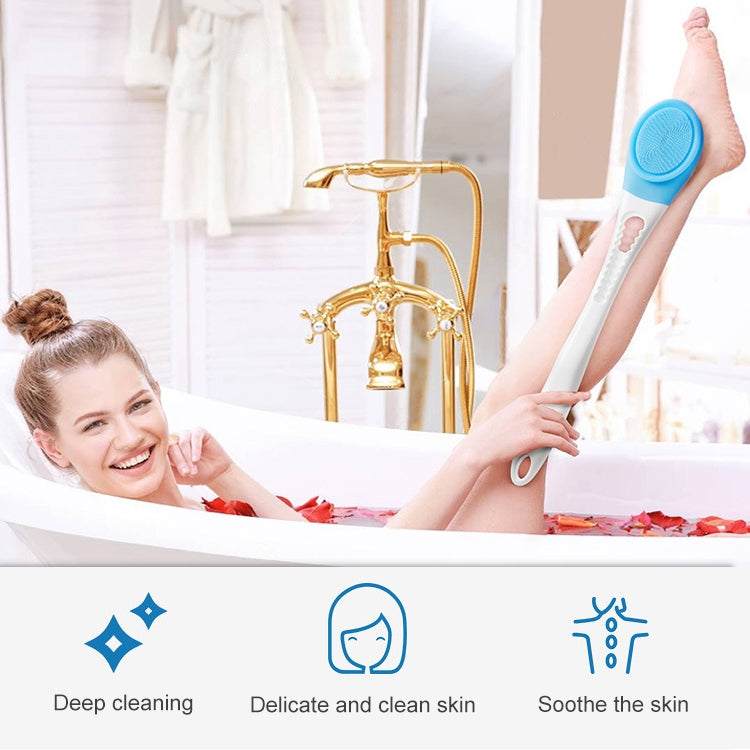 Bàn chải tắm massage spa điện điều chỉnh tự động, bàn chải tắm dài cán, kích thước 45.8cmx8.5cmx4cm
