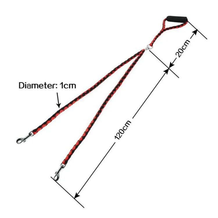 Dây dắt chó đôi chống rối, Dây kéo thú cưng, 1.4m