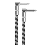 Cáp đàn guitar đầu cong 6.35mm lõi đồng không oxy hai lõi lớn TS, dài 0.15m, 0.3m, 0.5m, 1m, 1.5m, 2m, 3m, 5m, 8m, 10m