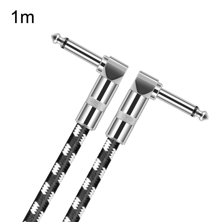 Cáp đàn guitar đầu cong 6.35mm lõi đồng không oxy hai lõi lớn TS, dài 0.15m, 0.3m, 0.5m, 1m, 1.5m, 2m, 3m, 5m, 8m, 10m