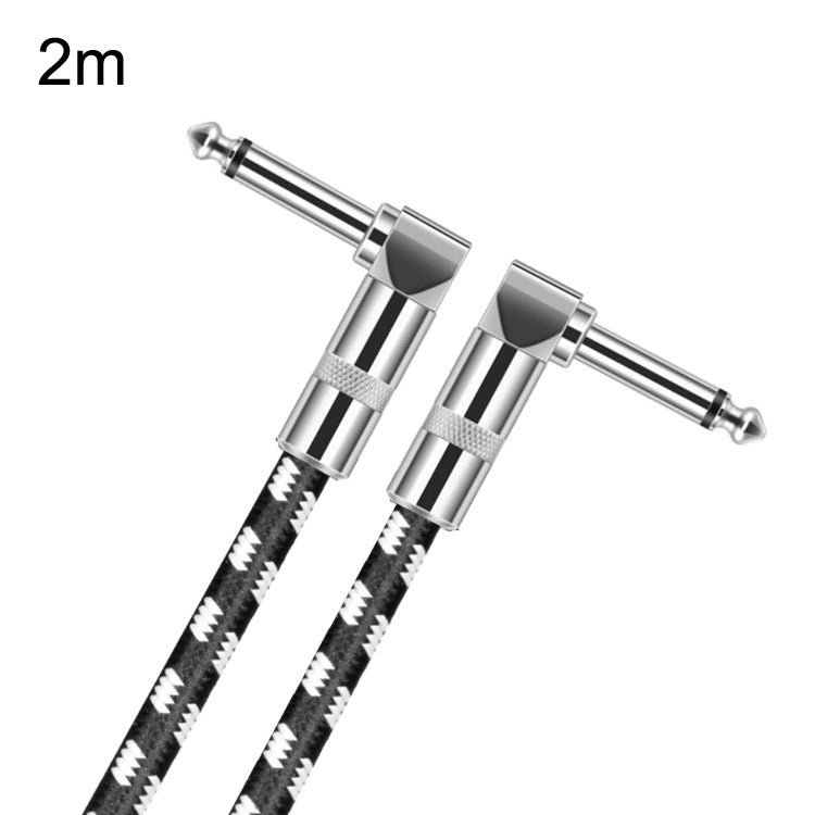 Cáp đàn guitar đầu cong 6.35mm lõi đồng không oxy hai lõi lớn TS, dài 0.15m, 0.3m, 0.5m, 1m, 1.5m, 2m, 3m, 5m, 8m, 10m