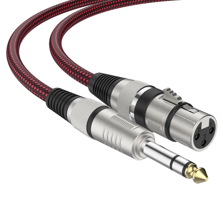Cáp micro cân bằng TRS 6.35mm đực sang Caron cái màu đỏ và đen, dài 0.5m, 1m, 1.8m, 3m, 5m, 8m, 10m, 12m, 15m, 20m, 25m, 30m