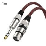 Cáp micro cân bằng TRS 6.35mm đực sang Caron cái màu đỏ và đen, dài 0.5m, 1m, 1.8m, 3m, 5m, 8m, 10m, 12m, 15m, 20m, 25m, 30m