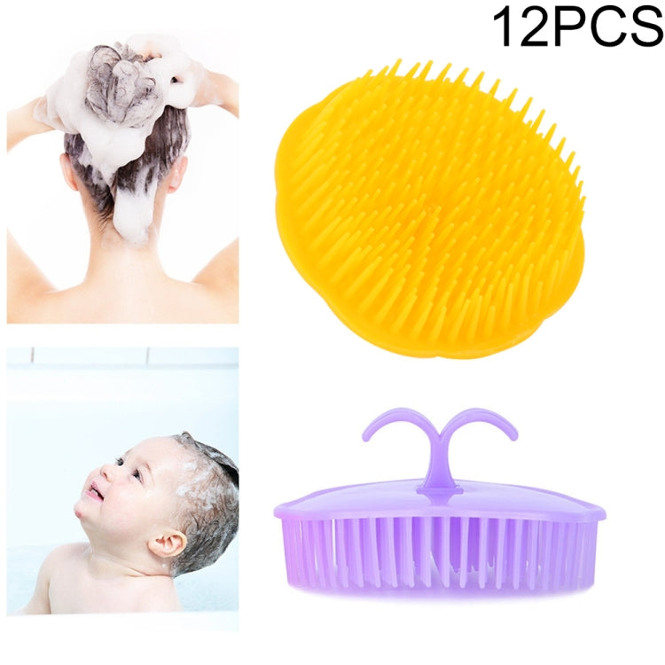 Bộ 12 bàn chải gội đầu massage da đầu người lớn, bàn chải mềm bằng keo, lược gội đầu phòng tắm, giao màu ngẫu nhiên