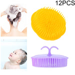 Bộ 12 bàn chải gội đầu massage da đầu người lớn, bàn chải mềm bằng keo, lược gội đầu phòng tắm, giao màu ngẫu nhiên