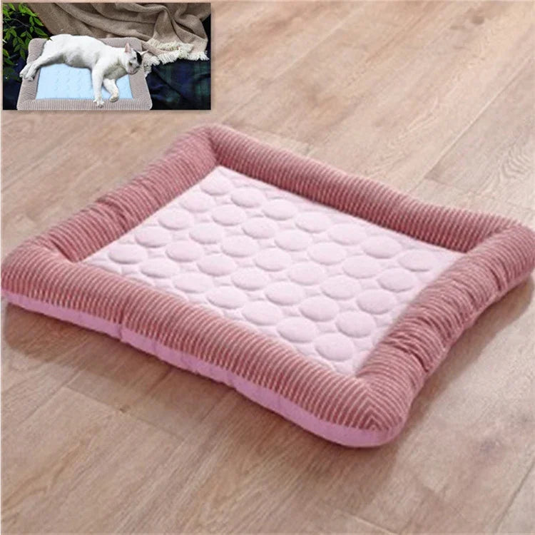 Đệm tổ lụa lạnh mùa hè đa chức năng cho thú cưng nhỏ và vừa, đệm chó mèo, S, M, L