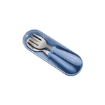 Bộ 3 món thìa và dĩa bằng thép không gỉ 304, hộp đựng, bộ đồ ăn dễ thương cho bé mẫu giáo
