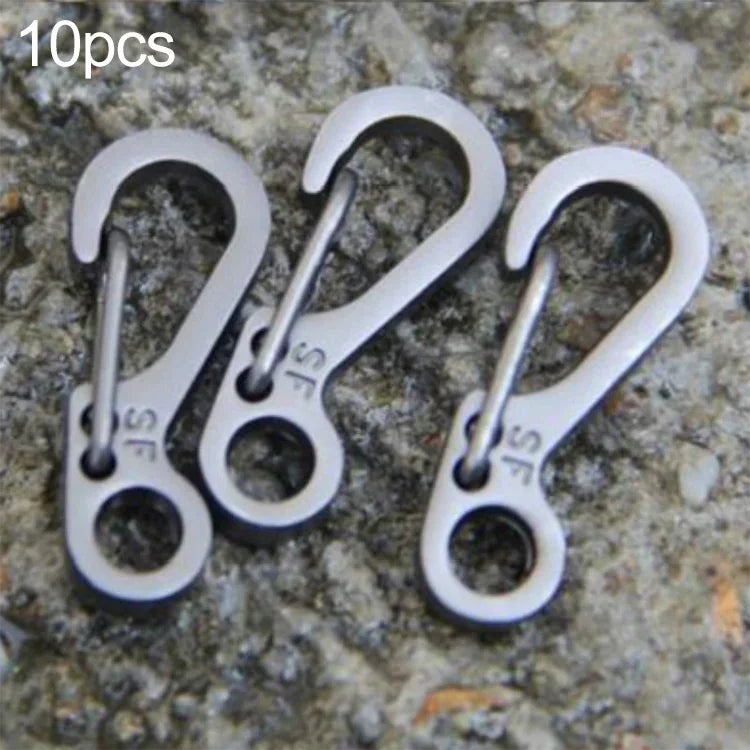 10 cái móc khóa mini lò xo đơn giản phiên bản SF, phù hợp dây dù ô dù dưới 5mm