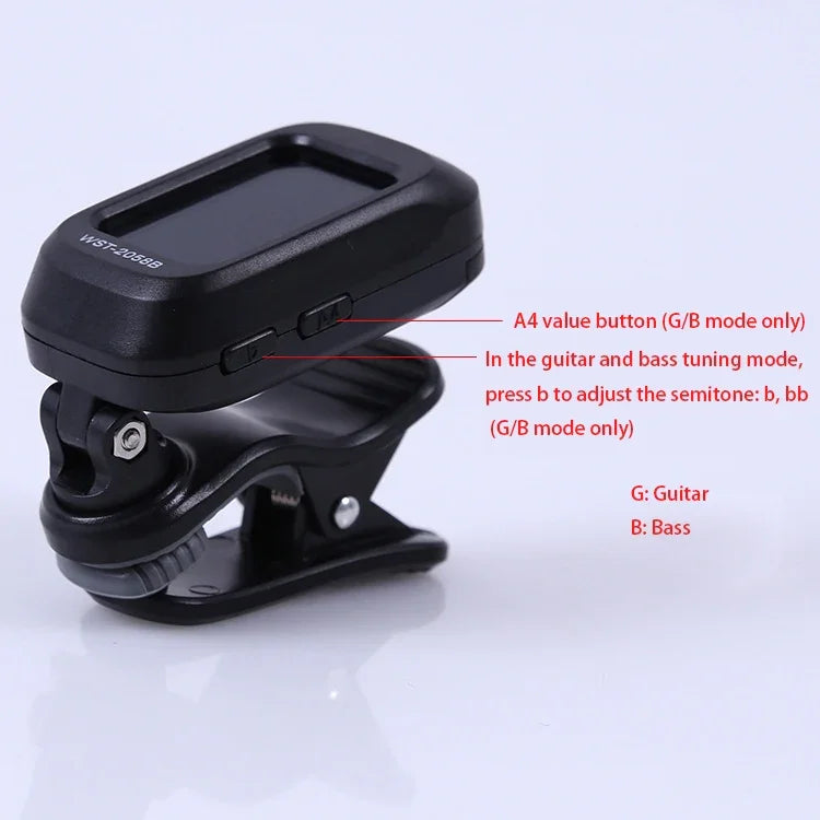 Little Angel WST-2058B Guitar Capo Electronic Tuner, 5×3.7×2.7cm