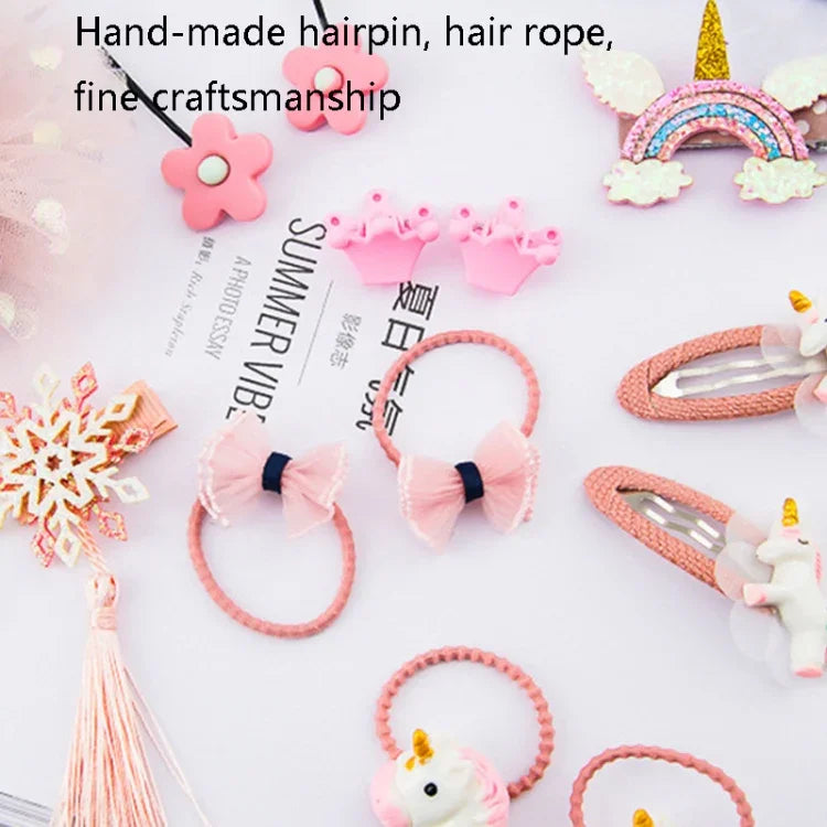 Bộ phụ kiện tóc bé gái hộp quà kết hợp kẹp tóc trẻ em trang sức đội đầu bé gái quà sinh nhật, mẫu kỳ lân, ong