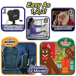 Máy chiếu laser mini cửa sổ Giáng sinh Halloween, máy chiếu rạp hát tại nhà, phích cắm US, phích cắm UK, phích cắm AU