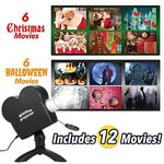 Máy chiếu laser mini cửa sổ Giáng sinh Halloween, máy chiếu rạp hát tại nhà, phích cắm US, phích cắm UK, phích cắm AU