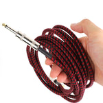 Dây kết nối đàn guitar bass dân gian giảm tiếng ồn đầu cong, dài 0.5m (đỏ đen), 1m (đỏ đen), 3m (đỏ đen), 6m (đỏ đen), 10m (đỏ đen)