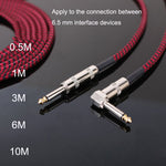 Dây kết nối đàn guitar bass dân gian giảm tiếng ồn đầu cong, dài 0.5m (đỏ đen), 1m (đỏ đen), 3m (đỏ đen), 6m (đỏ đen), 10m (đỏ đen)