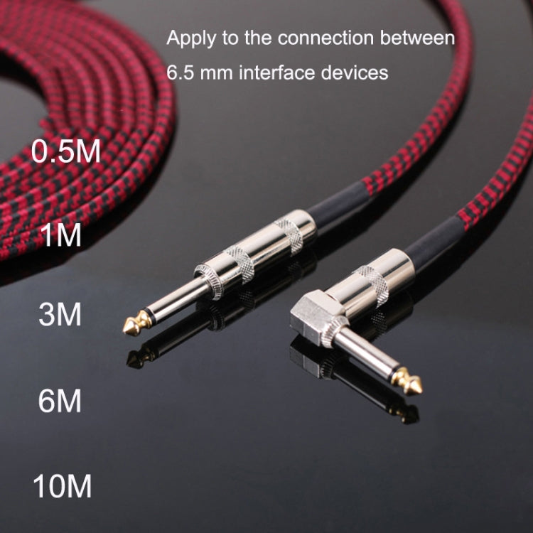 Dây kết nối đàn guitar bass dân gian giảm tiếng ồn đầu cong, dài 0.5m (đỏ đen), 1m (đỏ đen), 3m (đỏ đen), 6m (đỏ đen), 10m (đỏ đen)