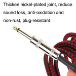 Dây kết nối đàn guitar bass dân gian giảm tiếng ồn đầu cong, dài 0.5m (đỏ đen), 1m (đỏ đen), 3m (đỏ đen), 6m (đỏ đen), 10m (đỏ đen)