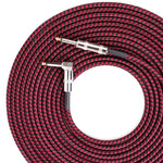 Dây kết nối đàn guitar bass dân gian giảm tiếng ồn đầu cong, dài 0.5m (đỏ đen), 1m (đỏ đen), 3m (đỏ đen), 6m (đỏ đen), 10m (đỏ đen)