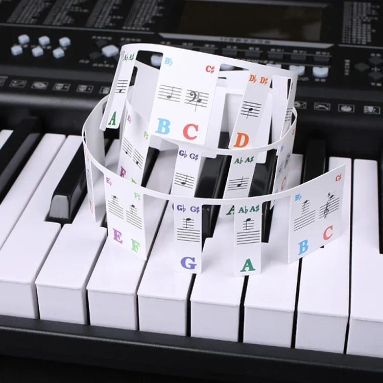 Sticker Màu Bàn Phím Piano Cho Trẻ Em Mới Bắt Đầu, Mô Phỏng Phím Piano 61 Phím, Phím Piano 61 phím