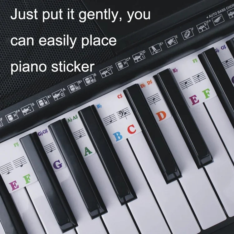 Sticker Màu Bàn Phím Piano Cho Trẻ Em Mới Bắt Đầu, Mô Phỏng Phím Piano 61 Phím, Phím Piano 61 phím
