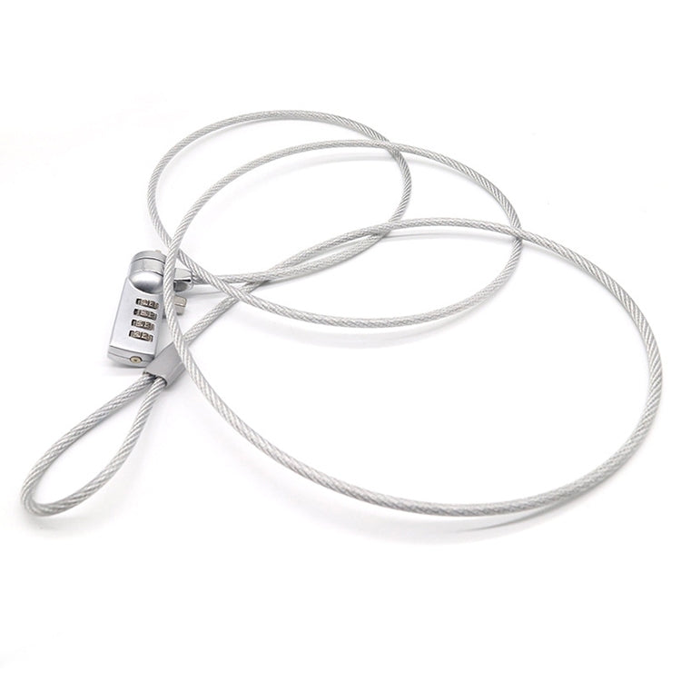 Khóa máy tính bốn số, khóa mật khẩu chống trộm đa năng cho sổ tay, đường kính 3,5 mm, dài 1,2 m