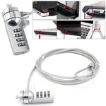 Khóa máy tính bốn số, khóa mật khẩu chống trộm đa năng cho sổ tay, đường kính 3,5 mm, dài 1,2 m